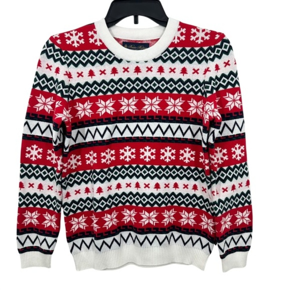 Brooks Brothers Boys Size 14 Fair Isle Red Blue Holiday Christmas Family Picture